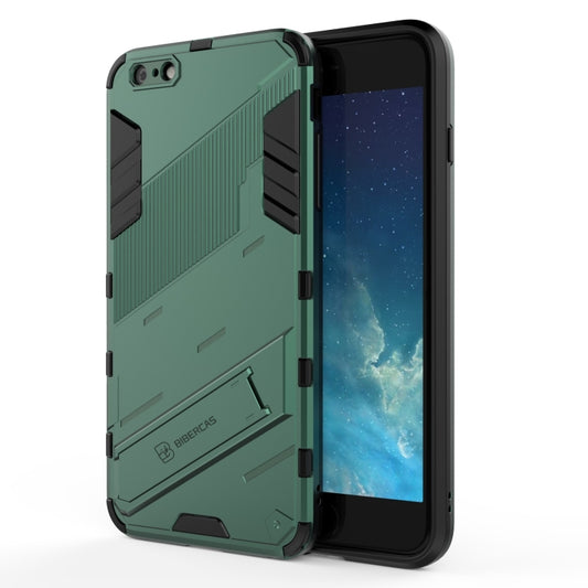 Punk Armor 2 in 1 PC + TPU Shockproof Case with Invisible Holder For iPhone 6 Plus & 6s  Plus(Green) - More iPhone Cases by buy2fix | Online Shopping UK | buy2fix