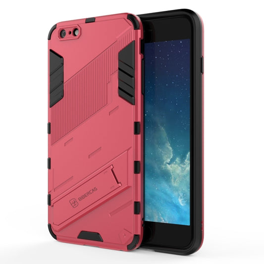 Punk Armor 2 in 1 PC + TPU Shockproof Case with Invisible Holder For iPhone 6 Plus & 6s  Plus(Light Red) - More iPhone Cases by buy2fix | Online Shopping UK | buy2fix