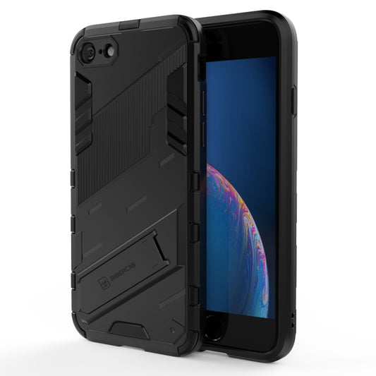 Punk Armor 2 in 1 PC + TPU Shockproof Case with Invisible Holder For iPhone 7 & 8(Black) - More iPhone Cases by buy2fix | Online Shopping UK | buy2fix
