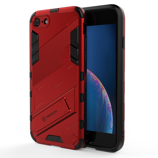 Punk Armor 2 in 1 PC + TPU Shockproof Case with Invisible Holder For iPhone 7 & 8(Red) - More iPhone Cases by buy2fix | Online Shopping UK | buy2fix