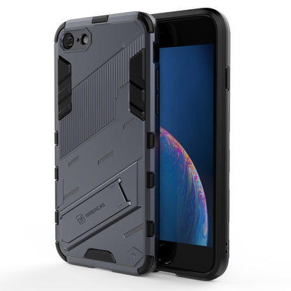 Punk Armor 2 in 1 PC + TPU Shockproof Case with Invisible Holder For iPhone 7 & 8(Grey) - More iPhone Cases by buy2fix | Online Shopping UK | buy2fix