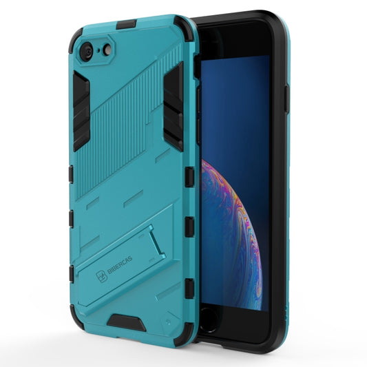 Punk Armor 2 in 1 PC + TPU Shockproof Case with Invisible Holder For iPhone 7 & 8(Blue) - More iPhone Cases by buy2fix | Online Shopping UK | buy2fix