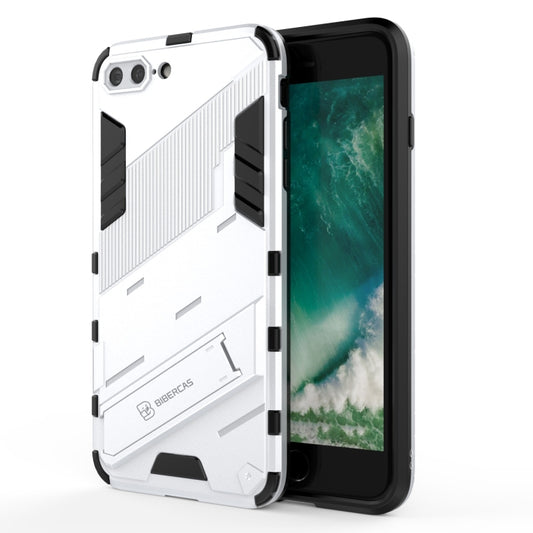 Punk Armor 2 in 1 PC + TPU Shockproof Case with Invisible Holder For iPhone 7 Plus & 8  Plus(White) - More iPhone Cases by buy2fix | Online Shopping UK | buy2fix