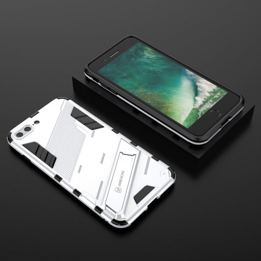 Punk Armor 2 in 1 PC + TPU Shockproof Case with Invisible Holder For iPhone 7 Plus & 8  Plus(White) - More iPhone Cases by buy2fix | Online Shopping UK | buy2fix