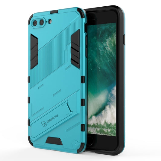 Punk Armor 2 in 1 PC + TPU Shockproof Case with Invisible Holder For iPhone 7 Plus & 8  Plus(Blue) - More iPhone Cases by buy2fix | Online Shopping UK | buy2fix