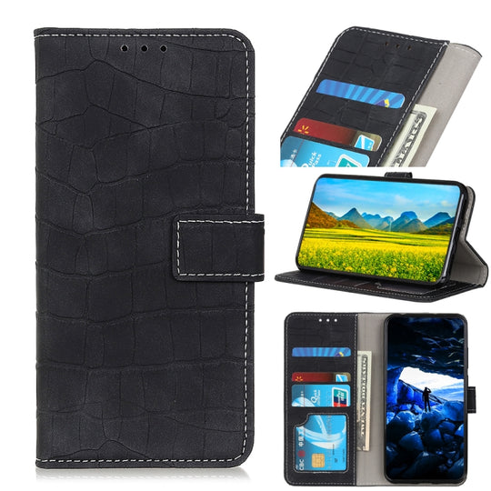 For Motorola Moto G30 / G20 / G10 4G / Lenovo K13 Pro / K13 Note Crocodile Texture Horizontal Flip Leather Case with Holder & Card Slots & Wallet(Black)
