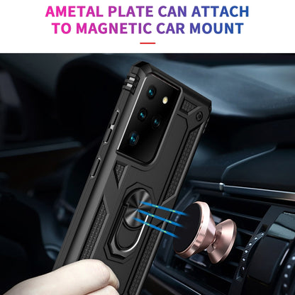 For Samsung Galaxy S21 Ultra 5G Shockproof TPU + PC Protective Case with 360 Degree Rotating Holder(Black) - Galaxy S21 Ultra 5G Cases by buy2fix | Online Shopping UK | buy2fix
