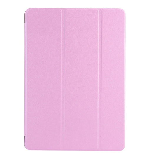 For iPad 10.2 2021 / 2020 / 2019 Silk Texture Horizontal Flip Magnetic PU Leather Case, with Three-folding Holder & Sleep / Wake-up Function(Pink) - iPad 10.2 Cases by buy2fix | Online Shopping UK | buy2fix