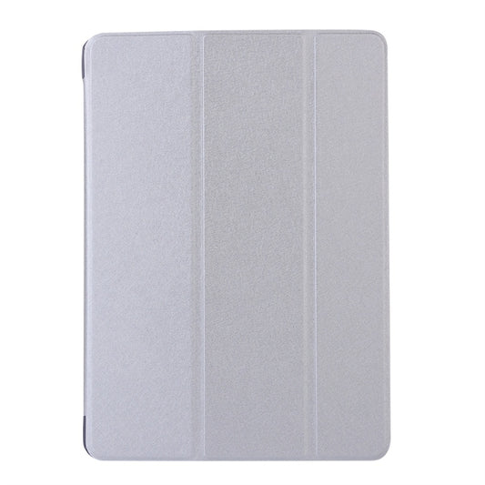 For iPad 10.2 2021 / 2020 / 2019 Silk Texture Horizontal Flip Magnetic PU Leather Case, with Three-folding Holder & Sleep / Wake-up Function(Silver) - iPad 10.2 Cases by buy2fix | Online Shopping UK | buy2fix