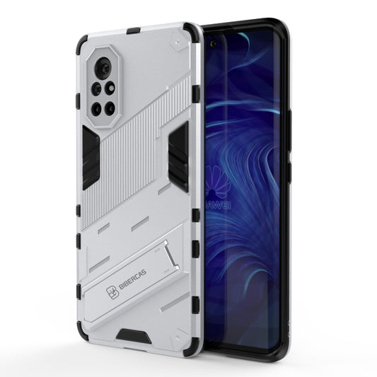 For Huawei Nova 8 Punk Armor 2 in 1 PC + TPU Shockproof Case with Invisible Holder(Silver) - Huawei Cases by buy2fix | Online Shopping UK | buy2fix