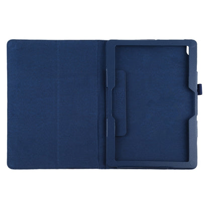 For Lenovo Smart Tab M10 / P10 10.1 inch Litchi Texture Solid Color Horizontal Flip Leather Case with Holder & Pen Slot(Dark Blue) - Lenovo by buy2fix | Online Shopping UK | buy2fix