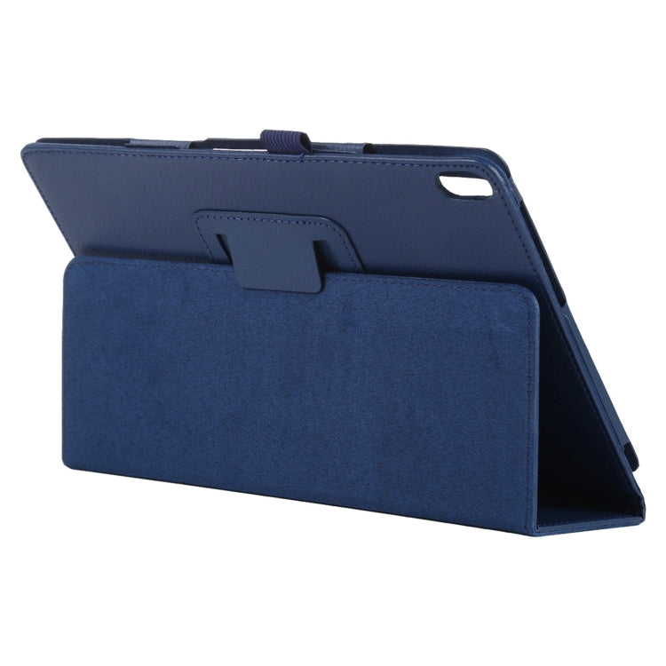 For Lenovo Smart Tab M10 / P10 10.1 inch Litchi Texture Solid Color Horizontal Flip Leather Case with Holder & Pen Slot(Dark Blue) - Lenovo by buy2fix | Online Shopping UK | buy2fix