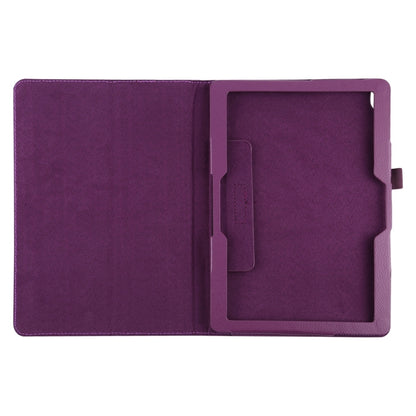 For Lenovo Smart Tab M10 / P10 10.1 inch Litchi Texture Solid Color Horizontal Flip Leather Case with Holder & Pen Slot(Purple) - Lenovo by buy2fix | Online Shopping UK | buy2fix