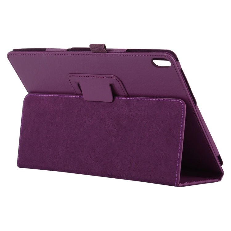 For Lenovo Smart Tab M10 / P10 10.1 inch Litchi Texture Solid Color Horizontal Flip Leather Case with Holder & Pen Slot(Purple) - Lenovo by buy2fix | Online Shopping UK | buy2fix