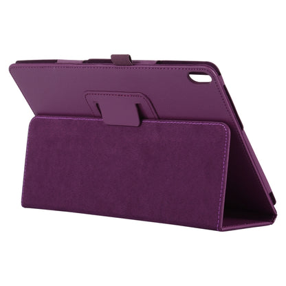 For Lenovo Smart Tab M10 / P10 10.1 inch Litchi Texture Solid Color Horizontal Flip Leather Case with Holder & Pen Slot(Purple) - Lenovo by buy2fix | Online Shopping UK | buy2fix