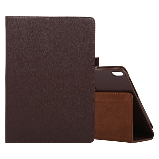 For Lenovo Smart Tab M10 / P10 10.1 inch Litchi Texture Solid Color Horizontal Flip Leather Case with Holder & Pen Slot(Brown) - Lenovo by buy2fix | Online Shopping UK | buy2fix