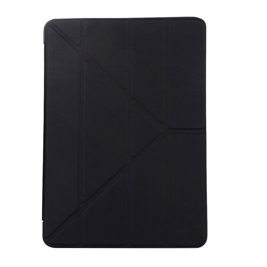 For iPad 10.2 2021 / 2020 / 2019 TPU Horizontal Deformation Flip Leather Case with Holder(Black) by buy2fix