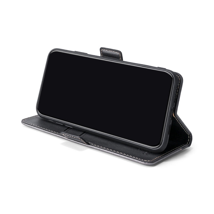 For Samsung Galaxy A40 Retro Texture Contrast Color Side Buckle Horizontal Flip Leather Case with Holder & Card Slots & Wallet(Black) by buy2fix