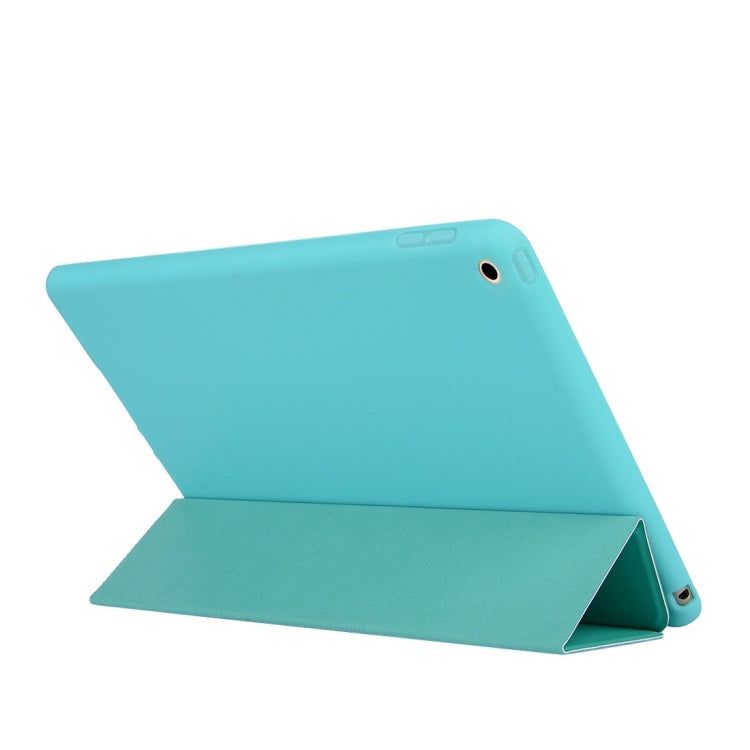 For iPad 10.2 2021 / 2020 / 2019 TPU Horizontal Flip Leather Case, with Three-folding Holder(Green) - iPad 10.2 Cases by buy2fix | Online Shopping UK | buy2fix