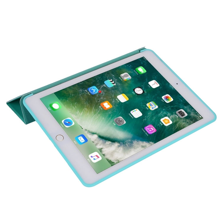 For iPad 10.2 2021 / 2020 / 2019 TPU Horizontal Flip Leather Case, with Three-folding Holder(Green) - iPad 10.2 Cases by buy2fix | Online Shopping UK | buy2fix