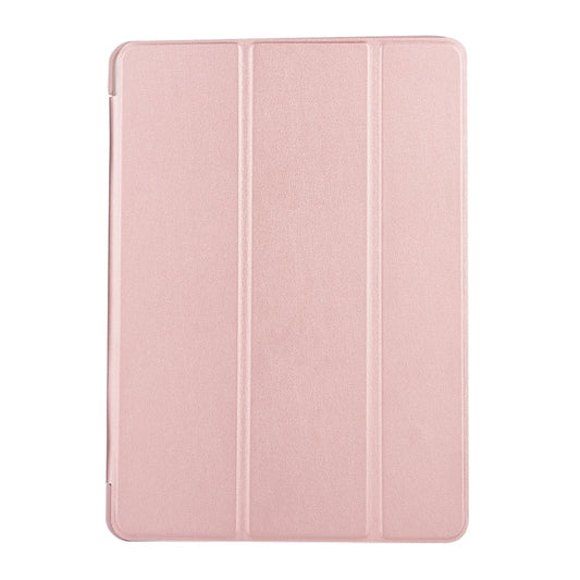 For iPad 10.2 2021 / 2020 / 2019 TPU Horizontal Flip Leather Case, with Three-folding Holder(Rose Gold) - iPad 10.2 Cases by buy2fix | Online Shopping UK | buy2fix