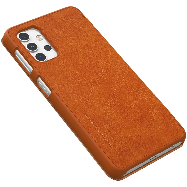 For Samsung Galaxy A32 5G NILLKIN QIN Series Crazy Horse Texture Horizontal Flip Leather Case with Card Slot(Brown) - Galaxy Phone Cases by NILLKIN | Online Shopping UK | buy2fix