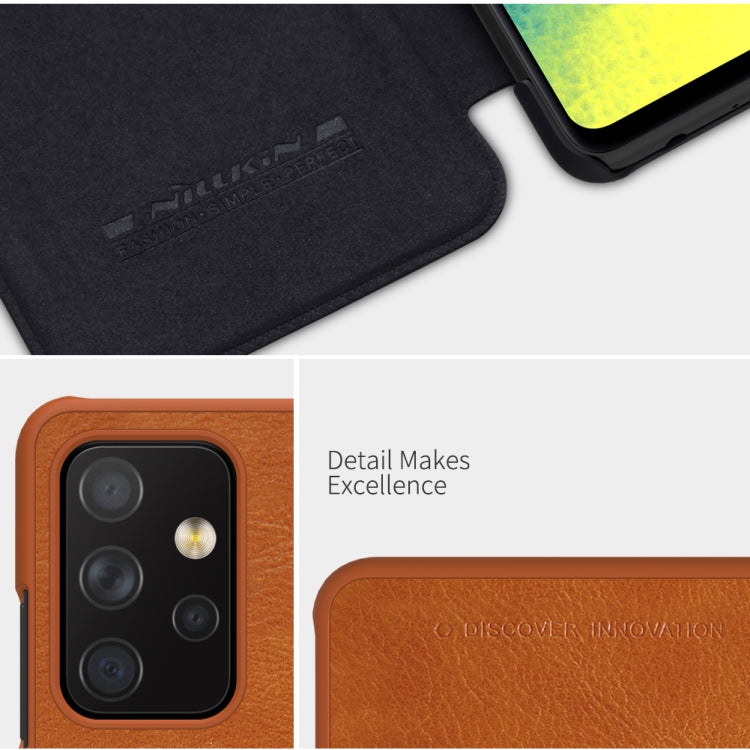 For Samsung Galaxy A32 5G NILLKIN QIN Series Crazy Horse Texture Horizontal Flip Leather Case with Card Slot(Brown) - Galaxy Phone Cases by NILLKIN | Online Shopping UK | buy2fix