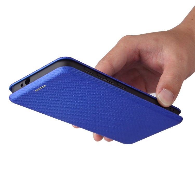For Motorola Moto G30 / G10 Carbon Fiber Texture Horizontal Flip TPU + PC + PU Leather Case with Card Slot(Blue) - Motorola Cases by buy2fix | Online Shopping UK | buy2fix