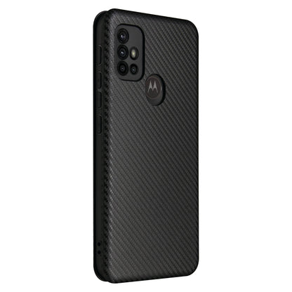 For Motorola Moto G30 / G10 Carbon Fiber Texture Horizontal Flip TPU + PC + PU Leather Case with Card Slot(Black) - Motorola Cases by buy2fix | Online Shopping UK | buy2fix