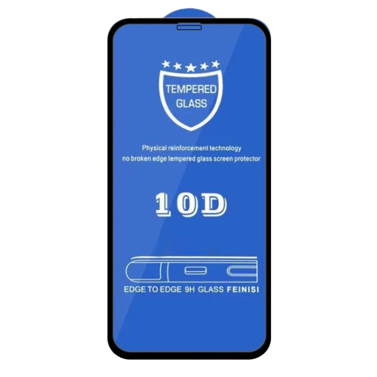 For iPhone 12 / 12 Pro 9H 10D Full Screen Tempered Glass Screen Protector(Black) - iPhone 12 / 12 Pro Tempered Glass by buy2fix | Online Shopping UK | buy2fix