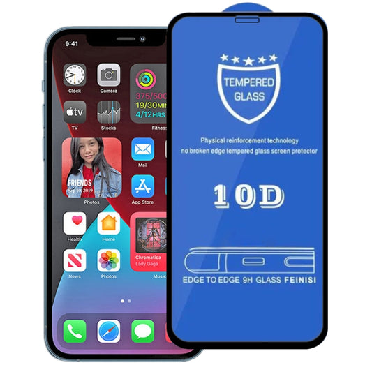 For iPhone 12 Pro Max 9H 10D Full Screen Tempered Glass Screen Protector(Black) - iPhone 12 Pro Max Tempered Glass by buy2fix | Online Shopping UK | buy2fix