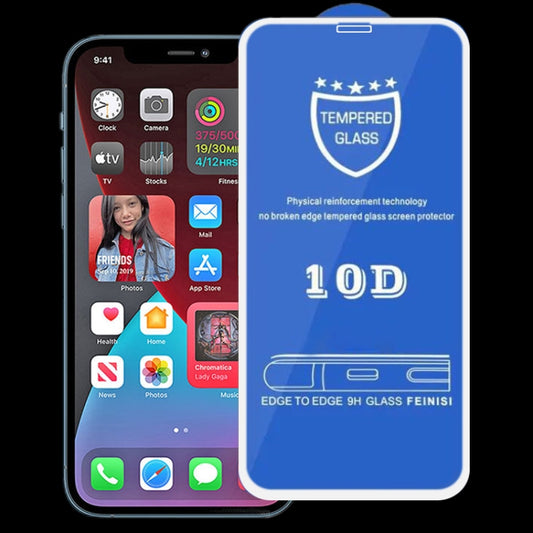For iPhone 12 Pro Max 9H 10D Full Screen Tempered Glass Screen Protector(White) - iPhone 12 Pro Max Tempered Glass by buy2fix | Online Shopping UK | buy2fix