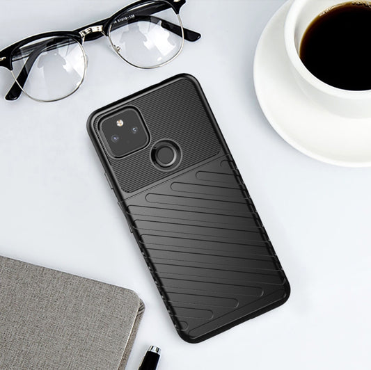 For Google Pixel 5A Thunderbolt Shockproof TPU Protective Soft Case(Black) - Google Cases by buy2fix | Online Shopping UK | buy2fix
