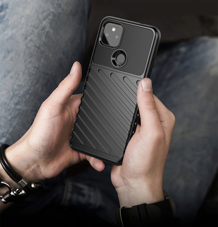 For Google Pixel 5A Thunderbolt Shockproof TPU Protective Soft Case(Black) - Google Cases by buy2fix | Online Shopping UK | buy2fix