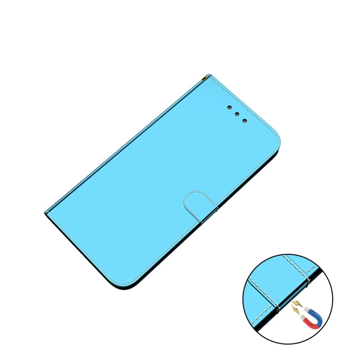For Samsung Galaxy A52 5G/4G Lmitated Mirror Surface Horizontal Flip Leather Case with Holder & Card Slots & Wallet & Lanyard(Blue) - Galaxy Phone Cases by buy2fix | Online Shopping UK | buy2fix