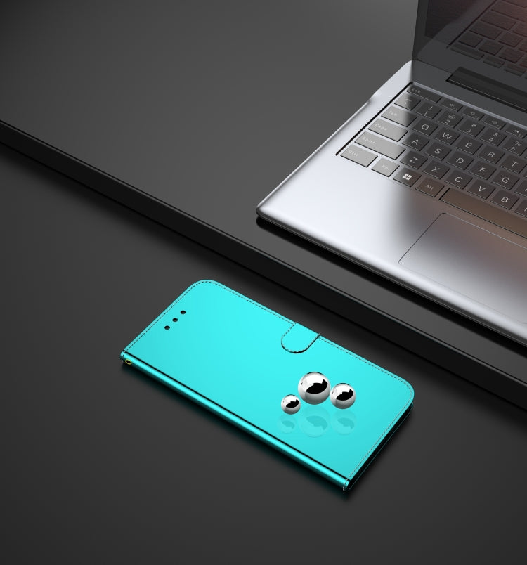 For OnePlus 9 Pro Lmitated Mirror Surface Horizontal Flip Leather Case with Holder & Card Slots & Wallet & Lanyard(Mint Green) - OnePlus Cases by buy2fix | Online Shopping UK | buy2fix