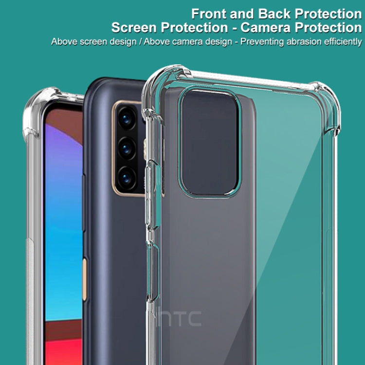 For HTC Desire 21 Pro 5G IMAK All Coverage Shockproof Airbag TPU Case(Transparent Black) - More Brand by imak | Online Shopping UK | buy2fix