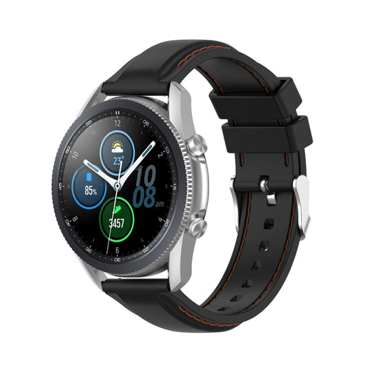 For Samsung Galaxy Watch 3 41mm / Active2 / Active / Gear Sport 20mm Silicone Watch Band(Black) - Watch Bands by buy2fix | Online Shopping UK | buy2fix