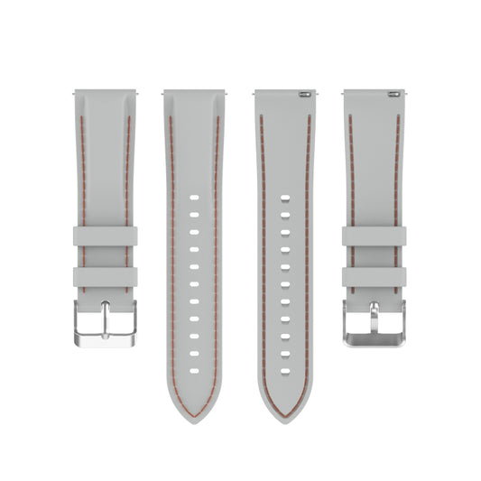 For Samsung Galaxy Watch 3 41mm / Active2 / Active / Gear Sport 20mm Silicone Watch Band(Light Grey) by buy2fix