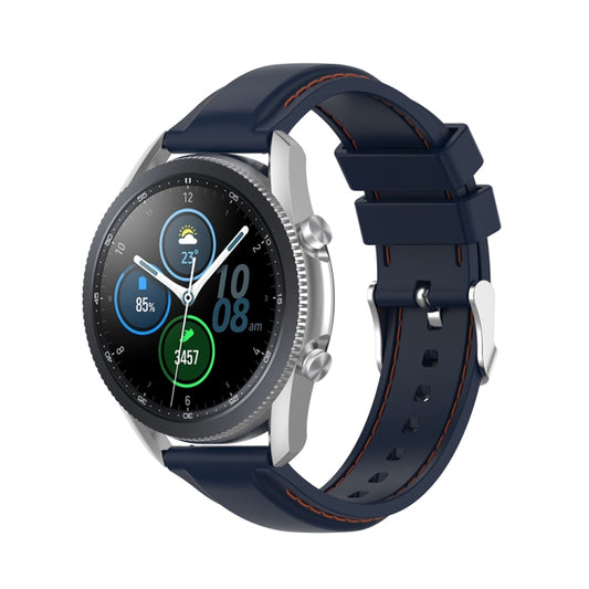 For Samsung Galaxy Watch 3 41mm / Active2 / Active / Gear Sport 20mm Silicone Watch Band(Dark Blue) - Watch Bands by buy2fix | Online Shopping UK | buy2fix