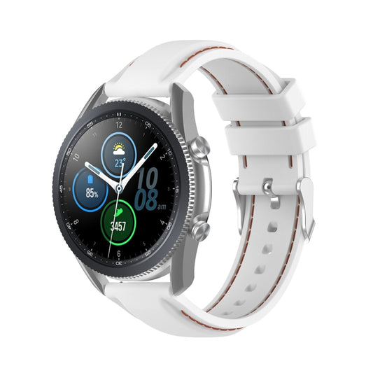 For Samsung Galaxy Watch 3 45mm / Gear S3 22mm Silicone Watch Band(White) - Watch Bands by buy2fix | Online Shopping UK | buy2fix