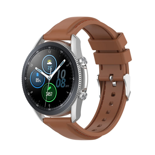 For Samsung Galaxy Watch 3 45mm / Gear S3 22mm Silicone Watch Band(Brown) - Watch Bands by buy2fix | Online Shopping UK | buy2fix