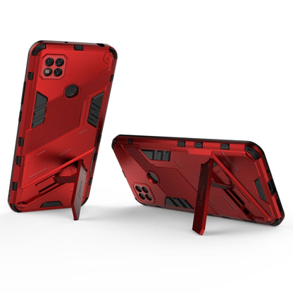 For Xiaomi Redmi 9C Punk Armor 2 in 1 PC + TPU Shockproof Case with Invisible Holder(Red) - Xiaomi Cases by buy2fix | Online Shopping UK | buy2fix
