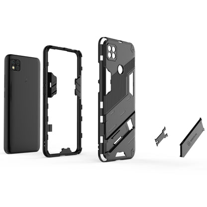 For Xiaomi Redmi 9C Punk Armor 2 in 1 PC + TPU Shockproof Case with Invisible Holder(Green) - Xiaomi Cases by buy2fix | Online Shopping UK | buy2fix