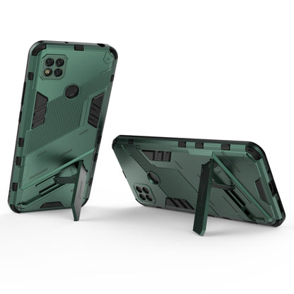 For Xiaomi Redmi 9C Punk Armor 2 in 1 PC + TPU Shockproof Case with Invisible Holder(Green) - Xiaomi Cases by buy2fix | Online Shopping UK | buy2fix