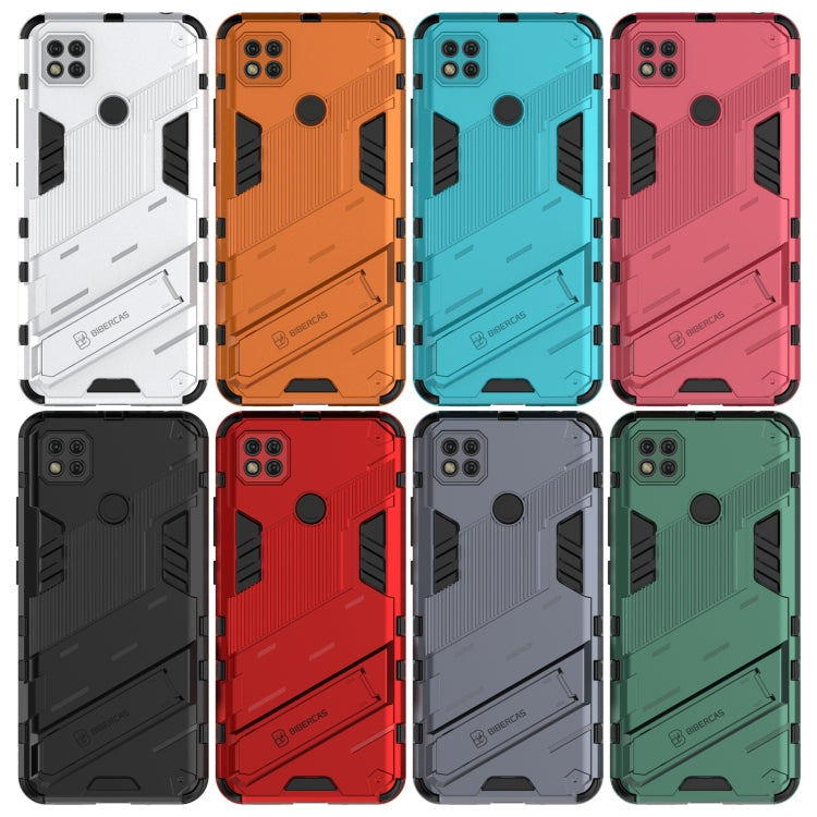 For Xiaomi Redmi 9C Punk Armor 2 in 1 PC + TPU Shockproof Case with Invisible Holder(Green) - Xiaomi Cases by buy2fix | Online Shopping UK | buy2fix