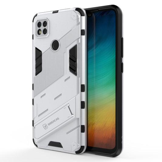 For Xiaomi Redmi 9C Punk Armor 2 in 1 PC + TPU Shockproof Case with Invisible Holder(White) - Xiaomi Cases by buy2fix | Online Shopping UK | buy2fix