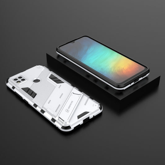 For Xiaomi Redmi 9C Punk Armor 2 in 1 PC + TPU Shockproof Case with Invisible Holder(White) - Xiaomi Cases by buy2fix | Online Shopping UK | buy2fix