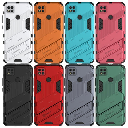 For Xiaomi Redmi 9C Punk Armor 2 in 1 PC + TPU Shockproof Case with Invisible Holder(White) - Xiaomi Cases by buy2fix | Online Shopping UK | buy2fix