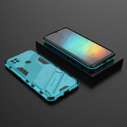 For Xiaomi Redmi 9C Punk Armor 2 in 1 PC + TPU Shockproof Case with Invisible Holder(Blue) - Xiaomi Cases by buy2fix | Online Shopping UK | buy2fix